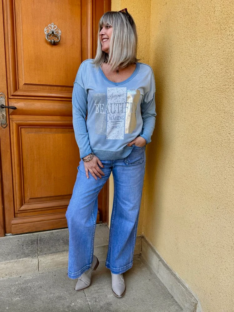 Teeshirt manches longues Sandro bleu