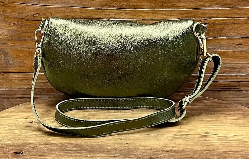 Banane Tosca M/L en cuir vert olive