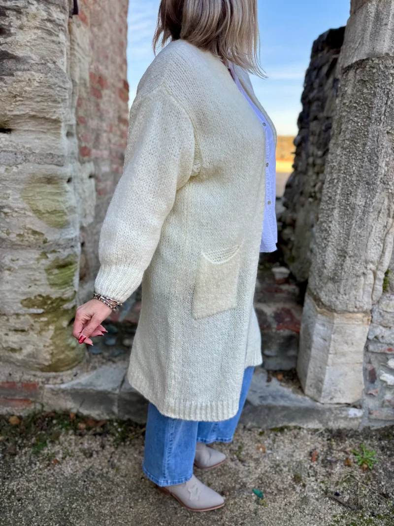 Gilet long Felipo ivoire