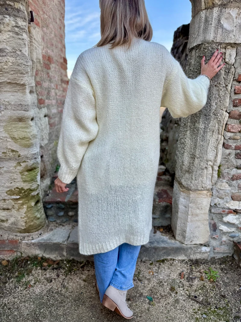 Gilet long Felipo ivoire