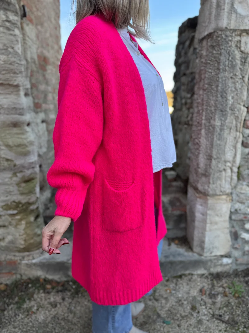 Gilet long Felipo fuchsia