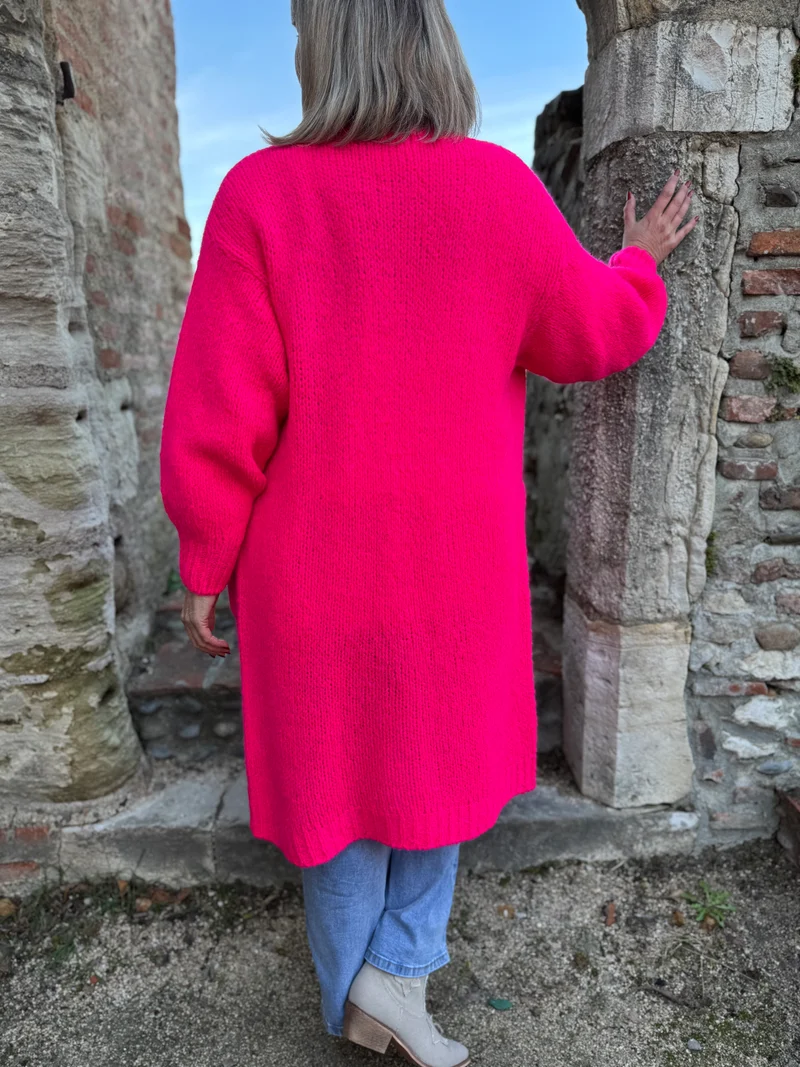 Gilet long Felipo fuchsia