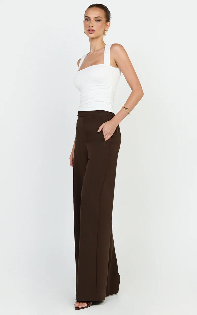 Seraphina Top - Square Neck Gathered Waist Top in Off White