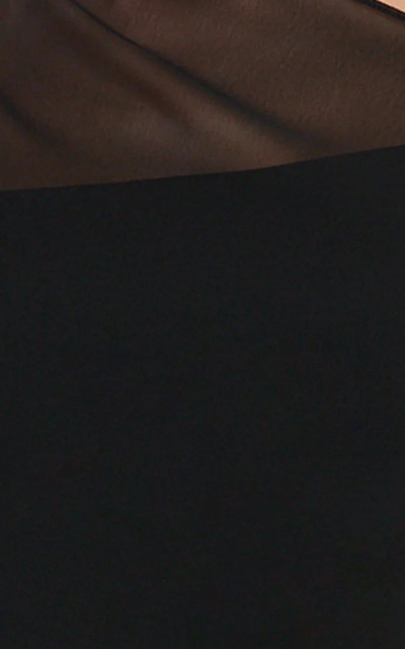 Aya Top - Sheer Off Shoulder Cape Top in Black