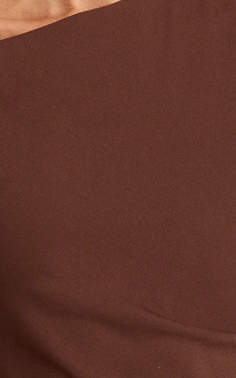 Vilma Mini Dress - One Shoulder Bodycon Dress in Chocolate