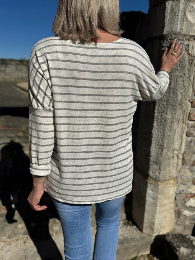 Teeshirt loose Rock Star gris