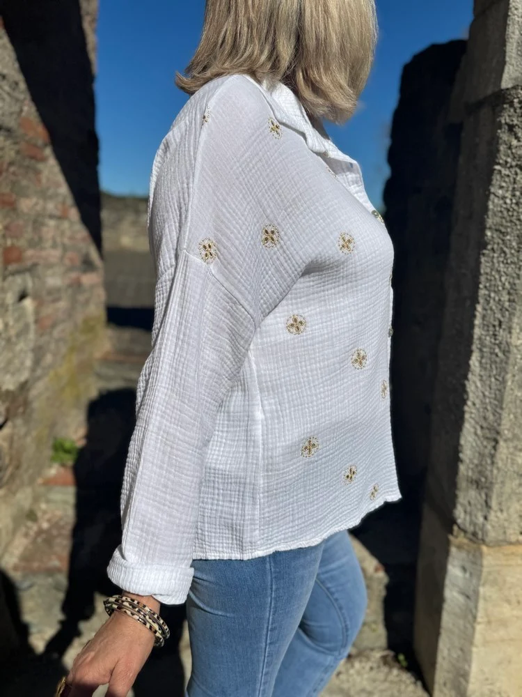 Chemise brodée Louisa blanc