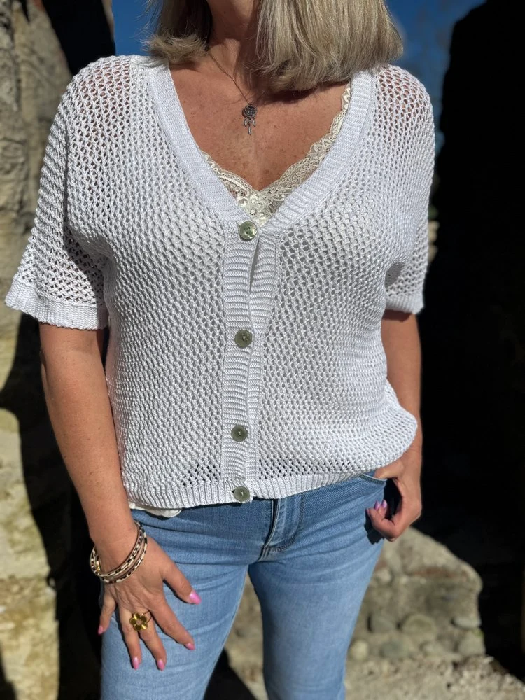 Gilet ajouré Alexandro blanc