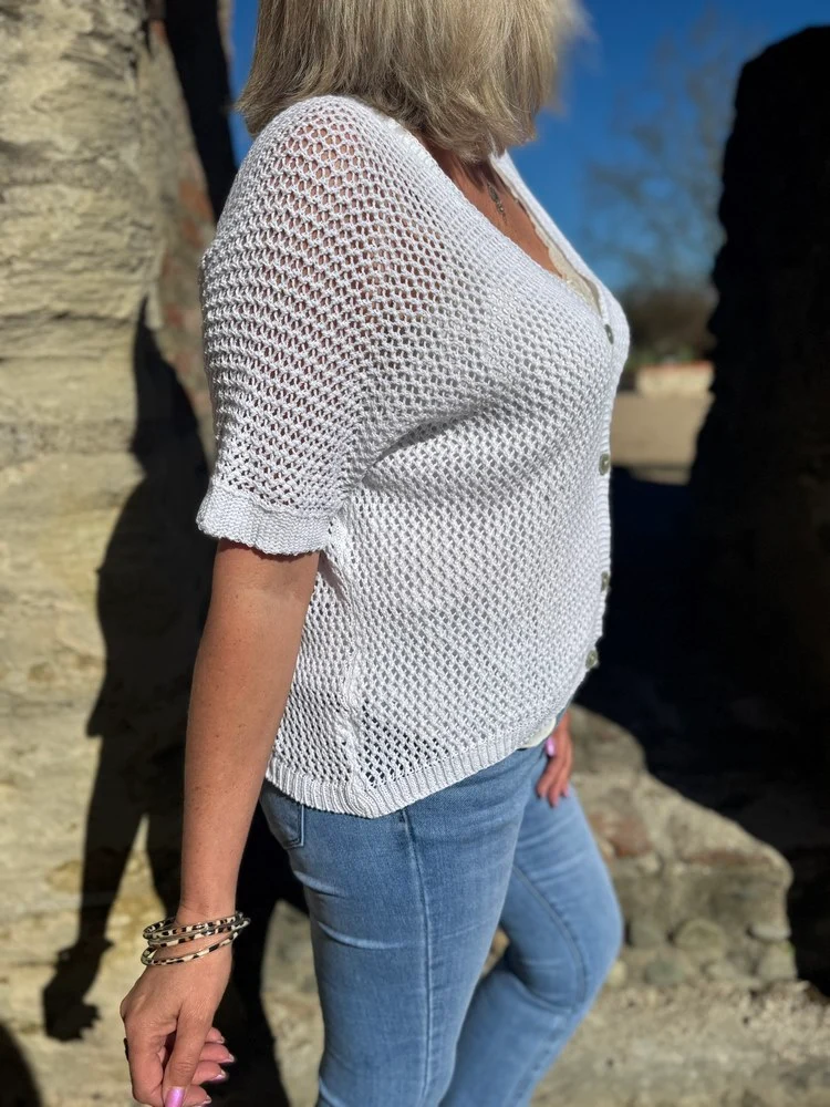 Gilet ajouré Alexandro blanc