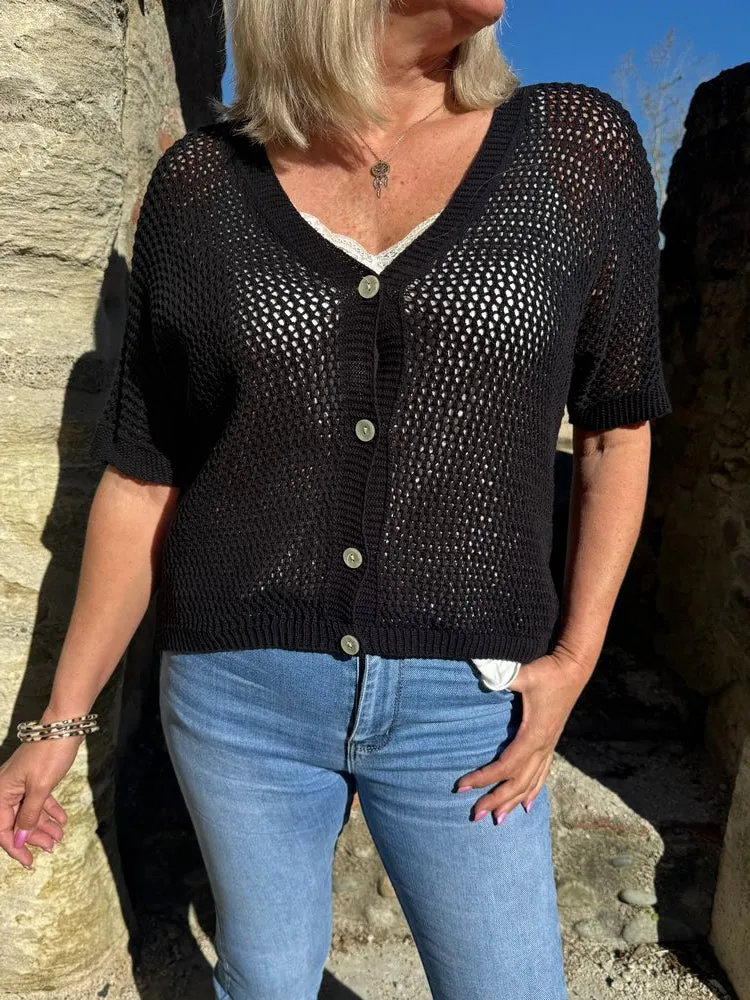 Gilet ajouré Alexandro noir