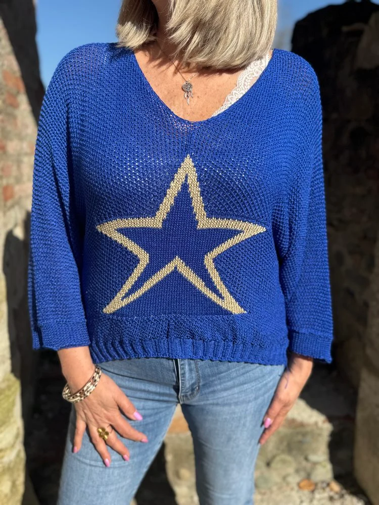Pull Timéo Etoile bleu roi