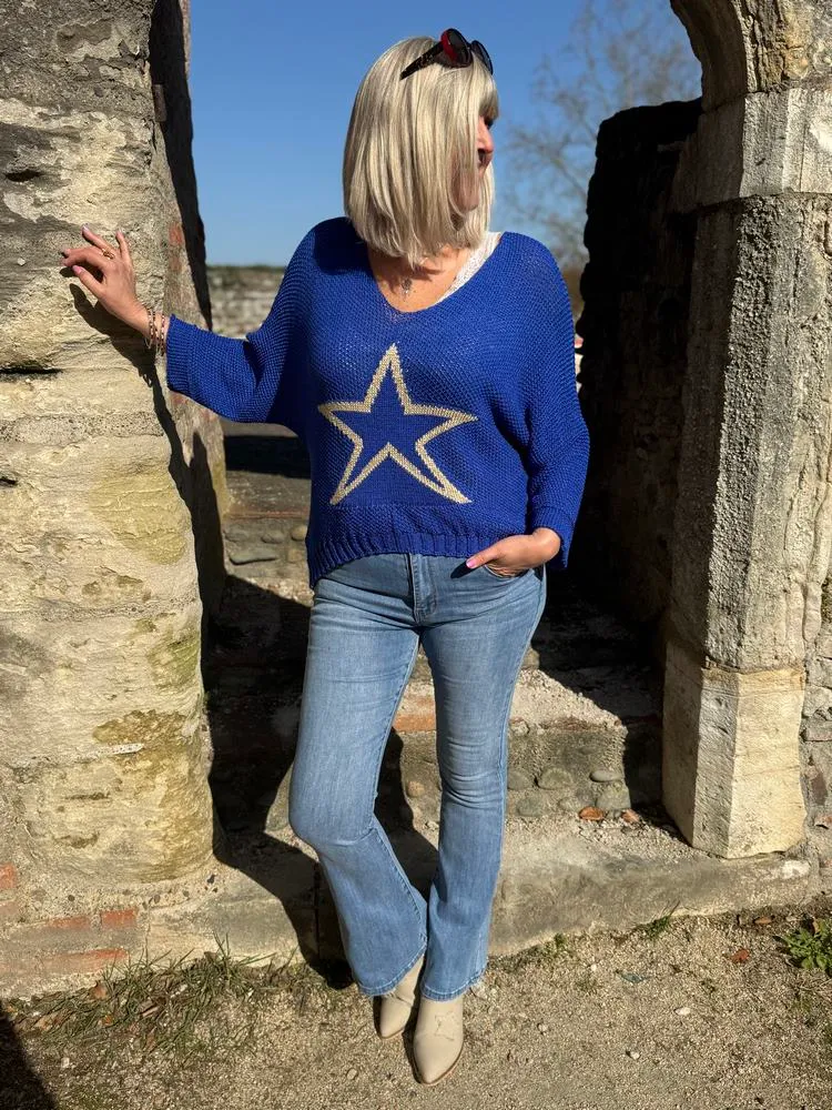 Pull Timéo Etoile bleu roi