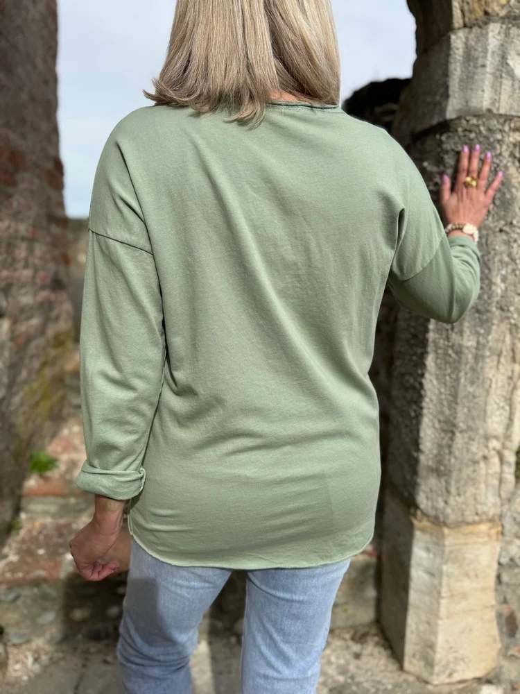 Sweat Coeur kaki