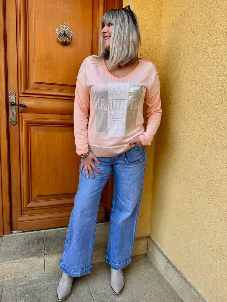 Teeshirt manches longues Sandro orange acidulé
