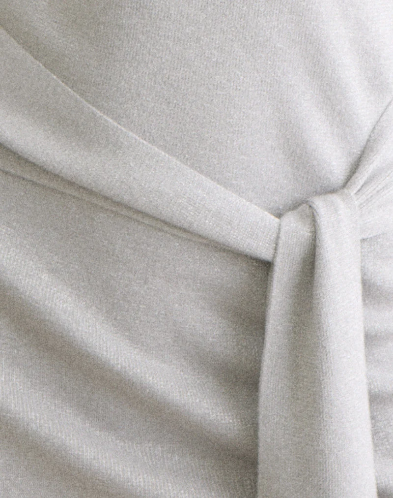 Mini-robe Derana, couleur argent chatoyant