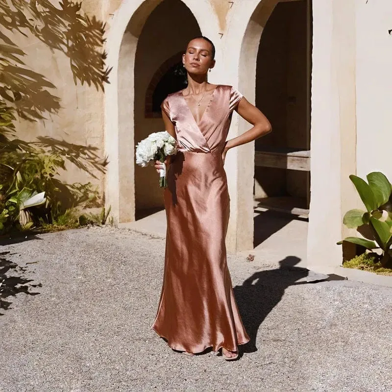 Robe demoiselle d'honneur chic longue