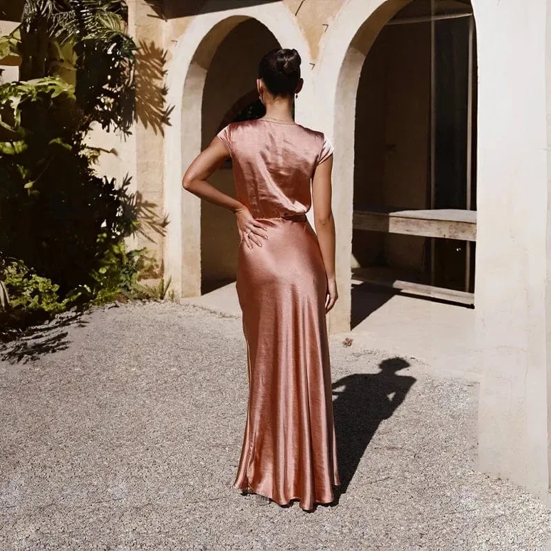 Robe demoiselle d'honneur chic longue