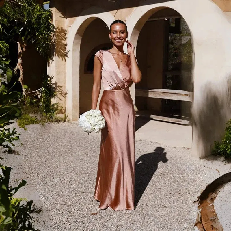 Robe demoiselle d'honneur chic longue