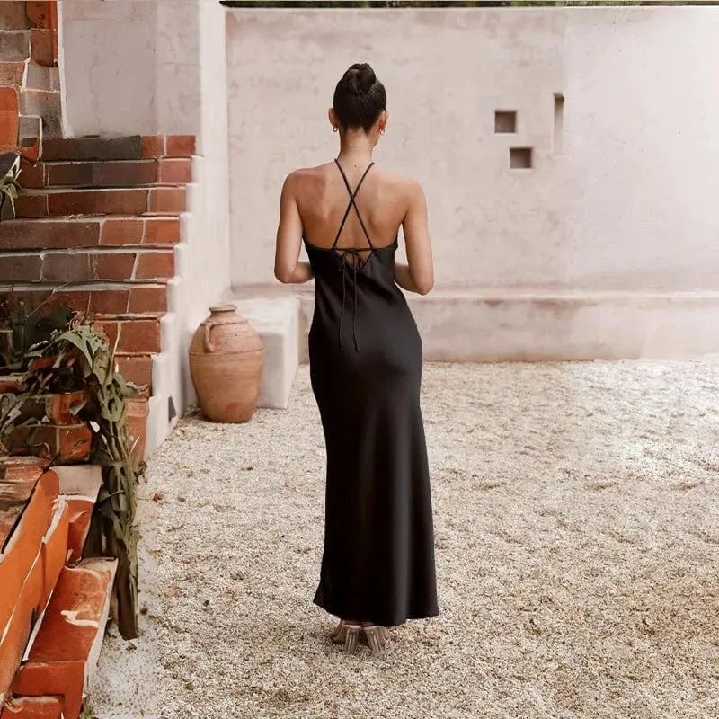 Robe de soirée mariage dos nu noire