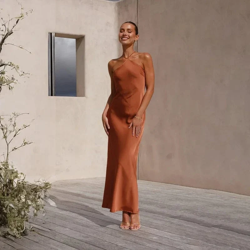 Robe de soirée mariage terracotta