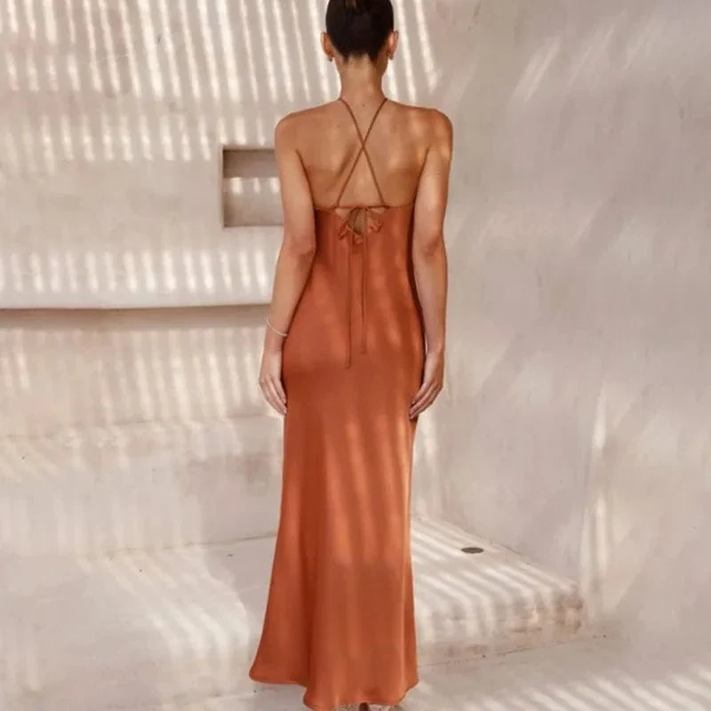 Robe de soirée mariage terracotta