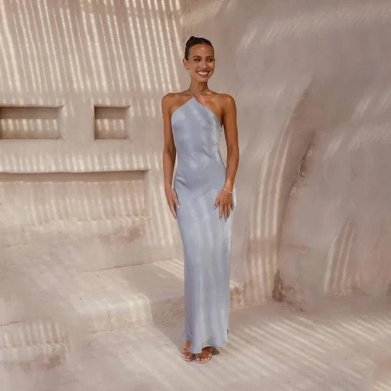 Robe invitée de mariage chic bleu pastel
