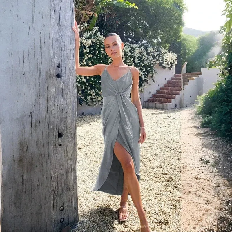 Robe de soirée mariage argentée