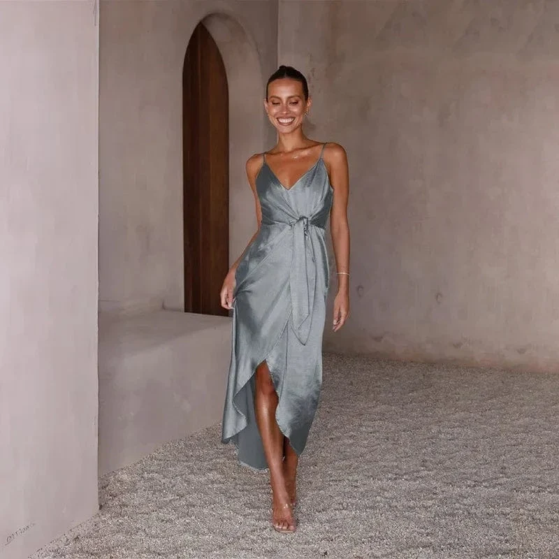 Robe de soirée mariage argentée