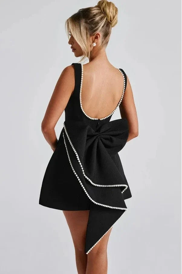 Robe de soirée mariage dos nu chic noire