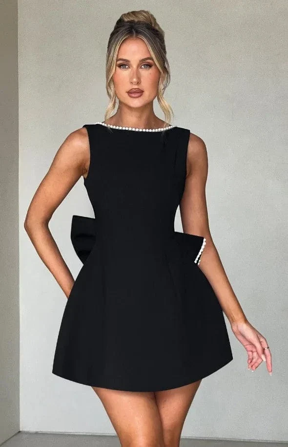 Robe de soirée mariage dos nu chic noire