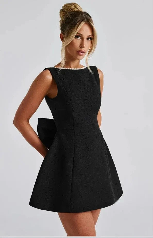 Robe de soirée mariage dos nu chic noire