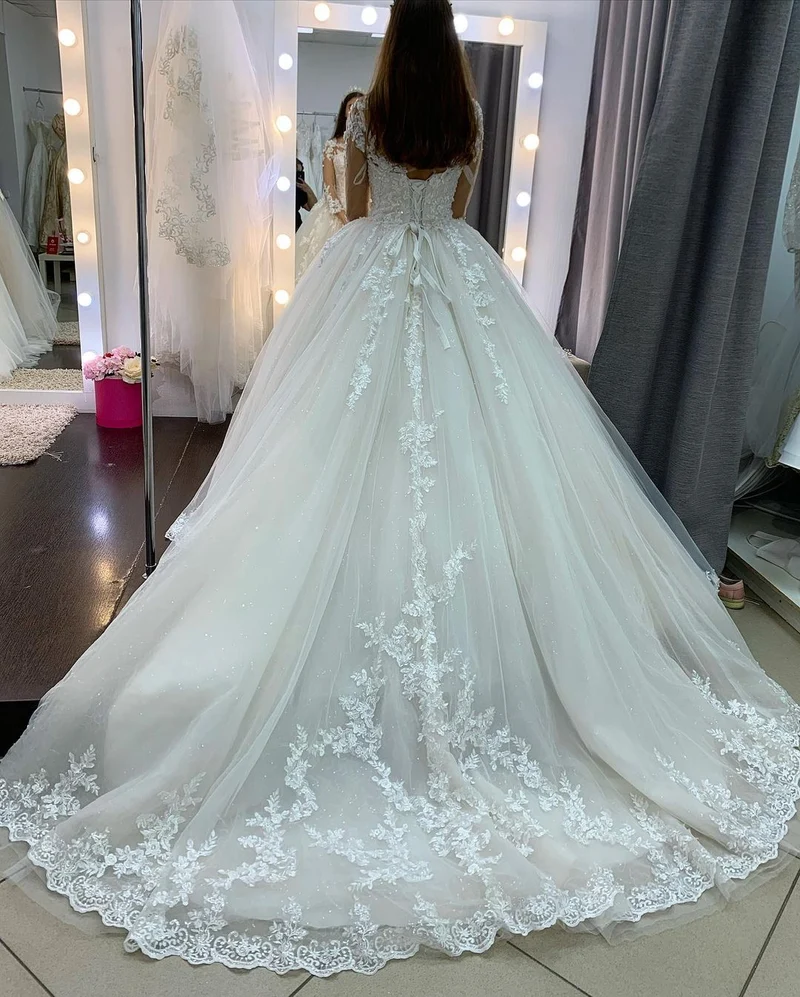 Robe de mariée bohème à paillettes, coupe trapèze, col en V, en mousseline de soie et tulle, dos nu