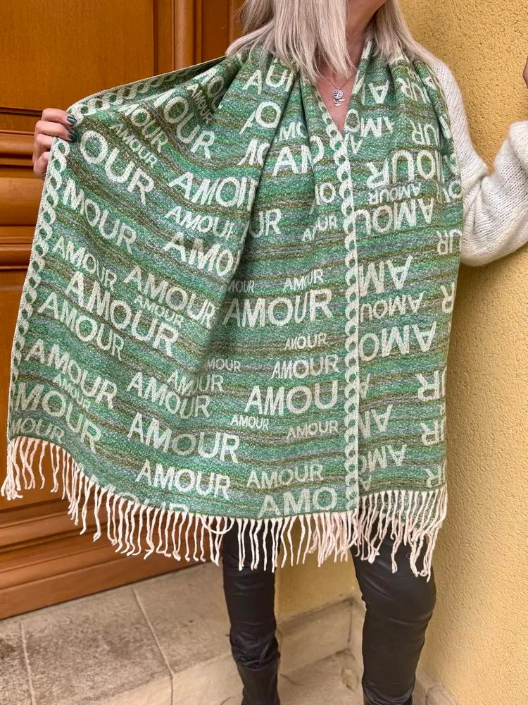 Echarpe Amour vert
