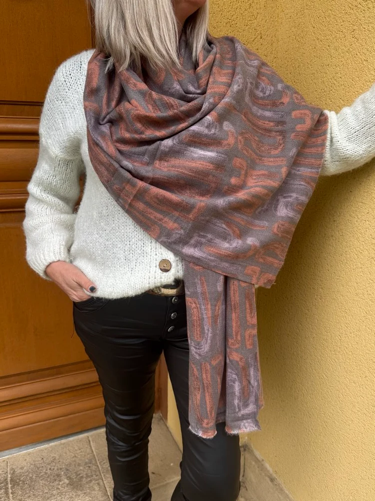 Echarpe Graphique gris