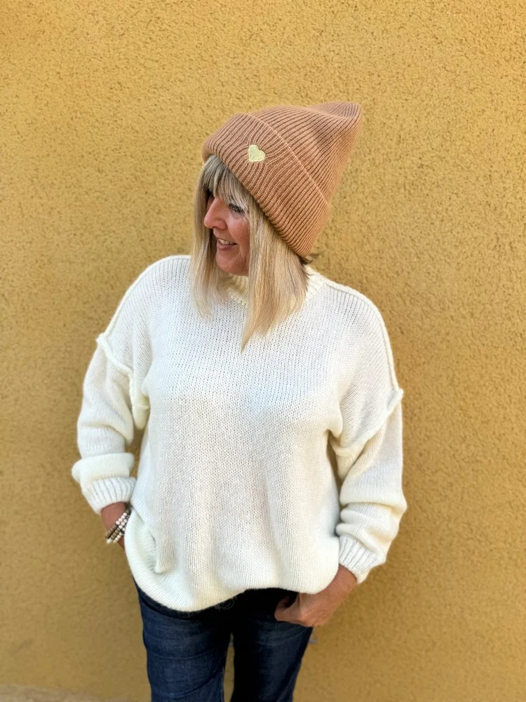 Bonnet Théo Coeur camel