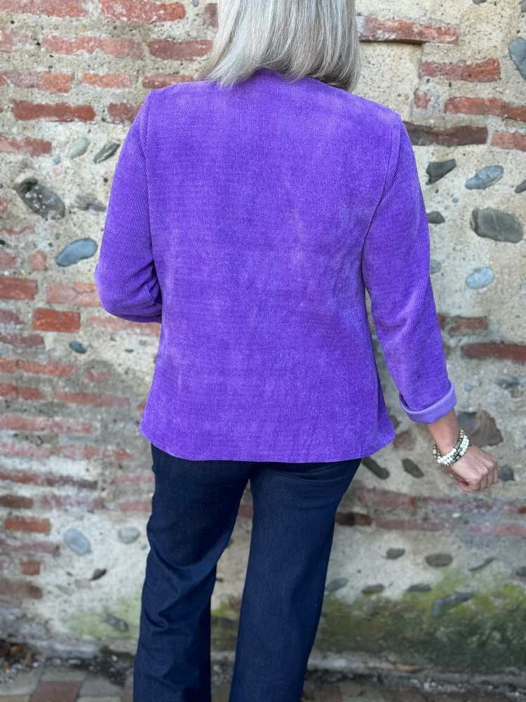 Veste tailleur en velours Sandra violet