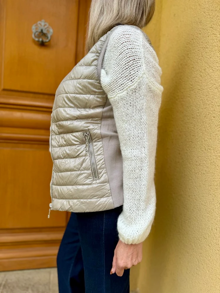 Doudoune sans manches Rita taupe