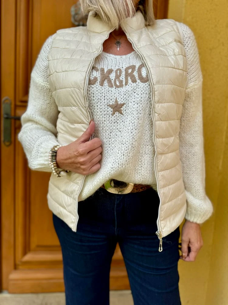 Doudoune sans manches Rita beige
