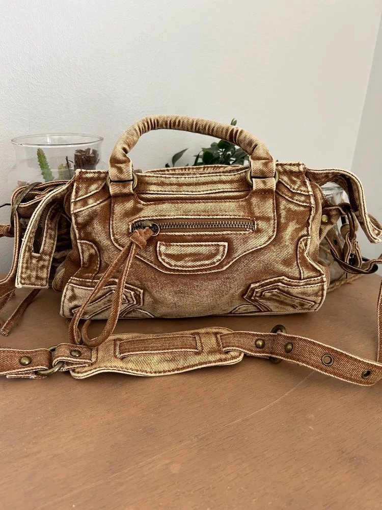 Petit sac en jean Polo camel