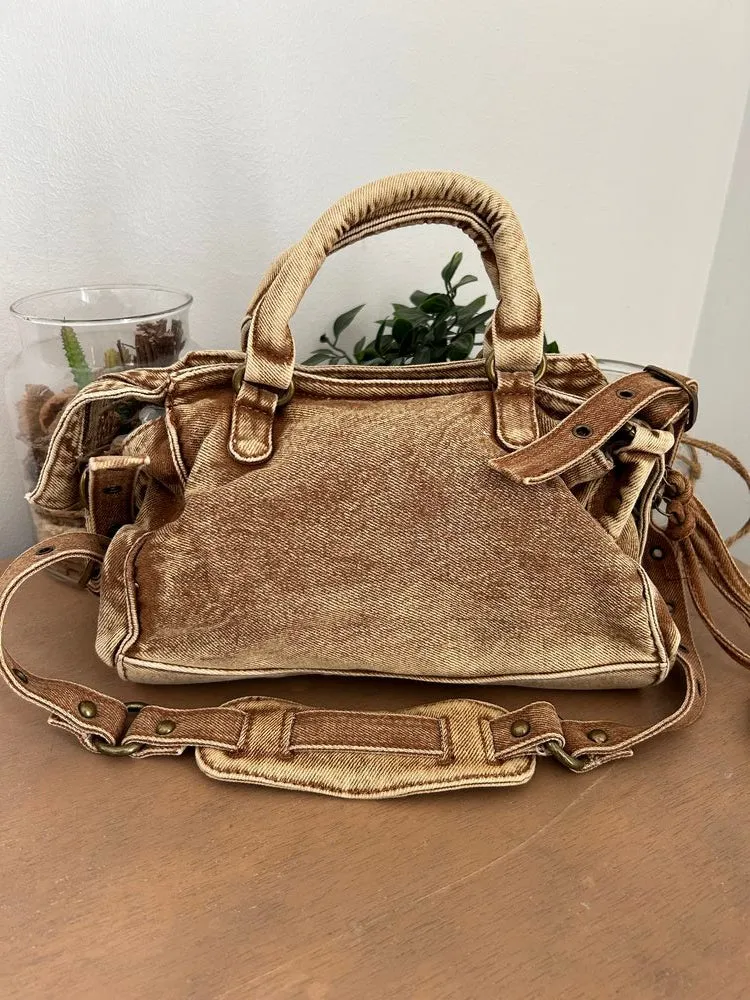 Petit sac en jean Polo camel