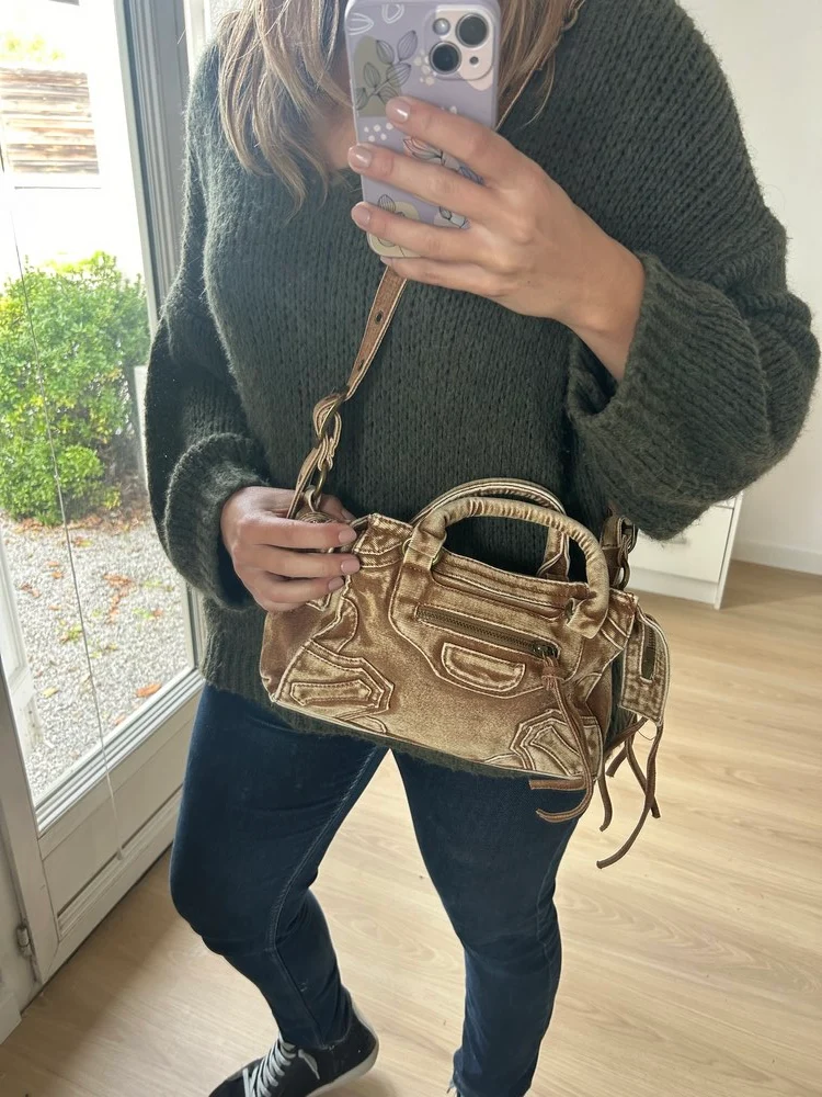 Petit sac en jean Polo camel