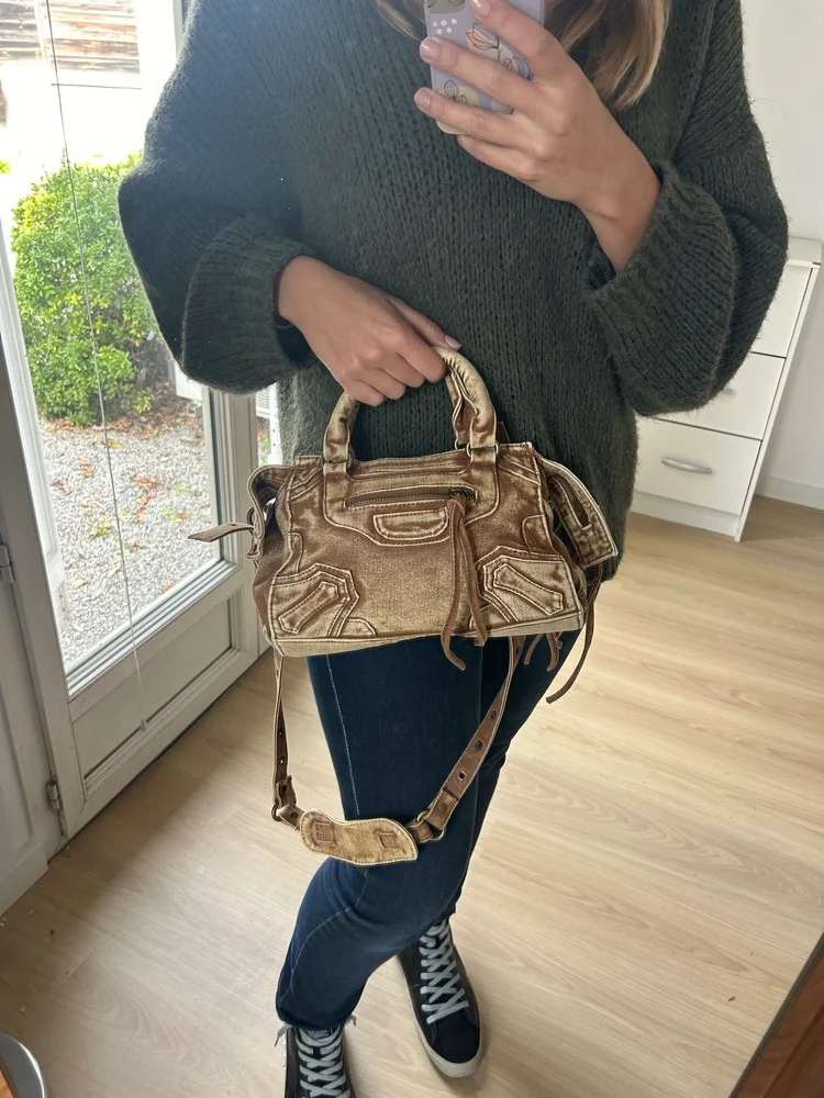 Petit sac en jean Polo camel