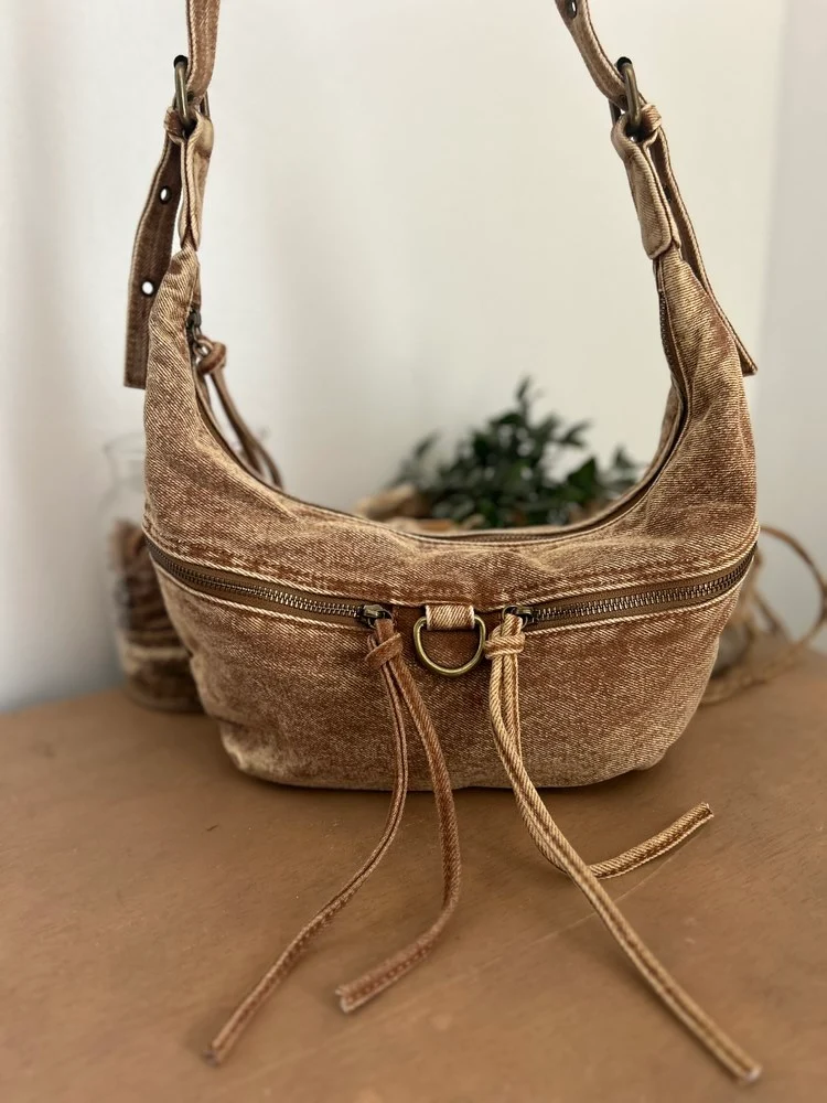Sac besace en jean Marco camel