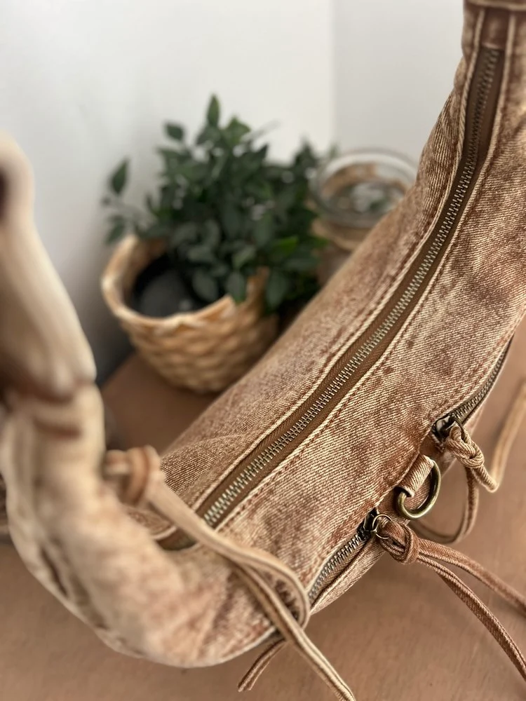 Sac besace en jean Marco camel