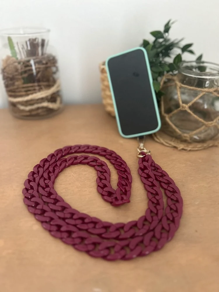 Bijou de tél chaînette brillant aubergine