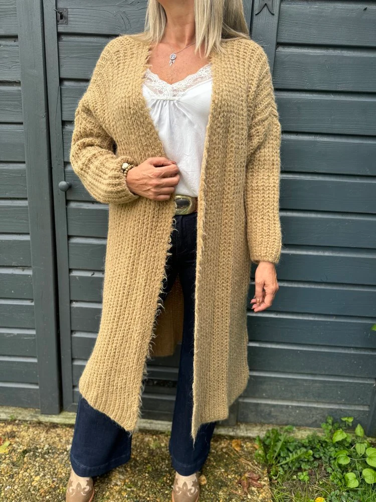 Gilet long Julio camel