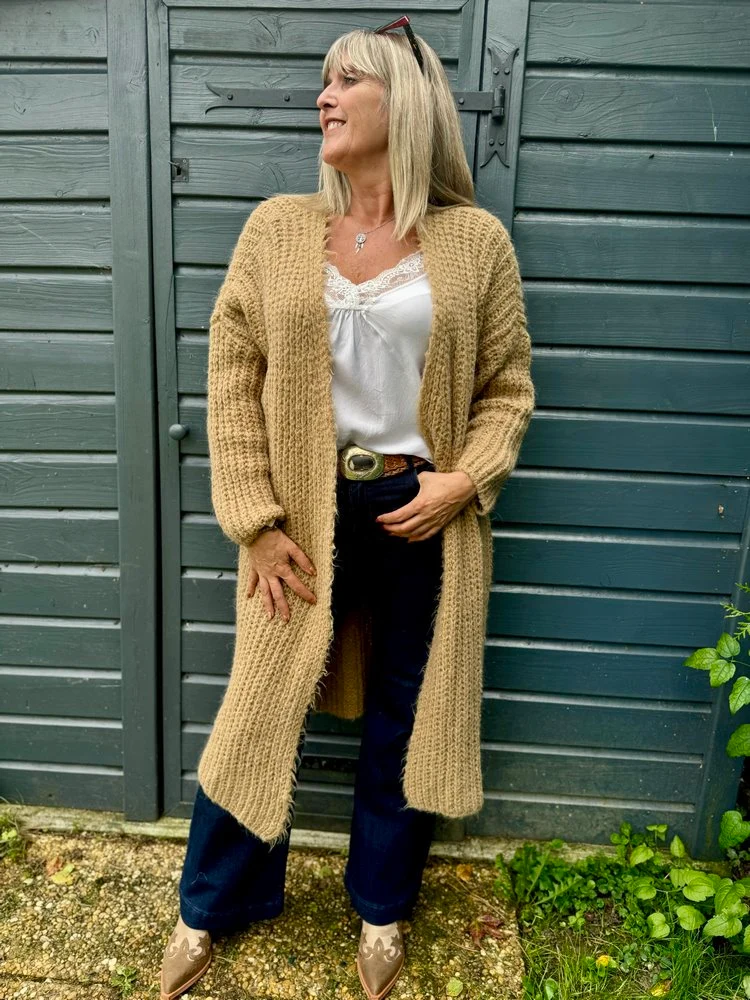 Gilet long Julio camel