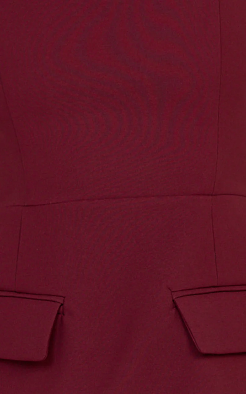 Katia Mini Dress - Strappy Corset A Line Dress in Wine
