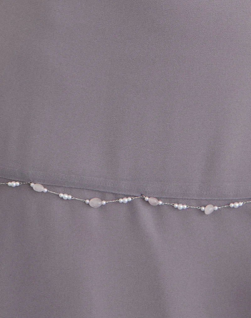Mini-robe Dinanti en mousseline gris lilas