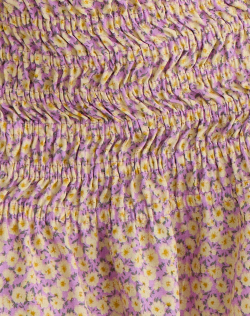 Mini-jupe Nalesa « Flower Fun » Lilas-Citron